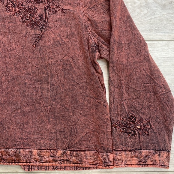 Vintage Flashback Embroidered Jacket Artsy Acid‎ Wash Appliqué - Picture 13 of 16